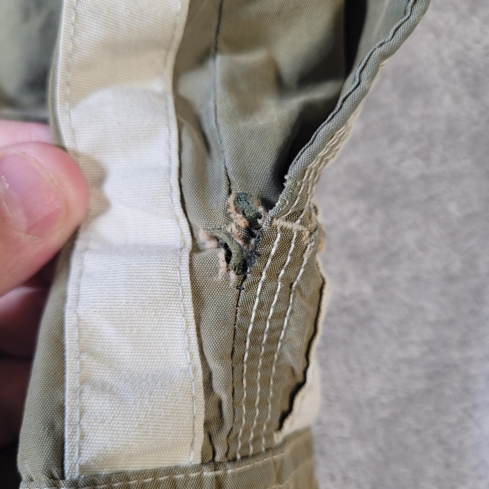 Vintage Abercrombie Swim Trunks Mens L Olive Green Cargo Side Stripe Board Short - Picture 14 of 15